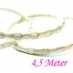 4,5m silberfarbenes PU-Lederband 5x2,5mm mit Wabenmuster - Schmuckzubehör Lederband