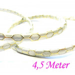 4,5m silberfarbenes PU-Lederband 5x2,5mm mit Wabenmuster - Schmuckzubehör Lederband