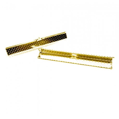 Leisure-Beads - 2x kc-goldfarbene Bandklemme 50mm Bandverbinder - Schmuckzubehör