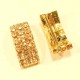 1x hellgoldfarbene Strass Schiebeperle 21x8x7mm - Schmuckzubehör Schiebeperle