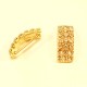 1x hellgoldfarbene Strass Schiebeperle 21x8x7mm - Schmuckzubehör Schiebeperle