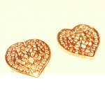 1x rosegoldfarben Herz Anhänger 21x22mm - Schmuckzubehör