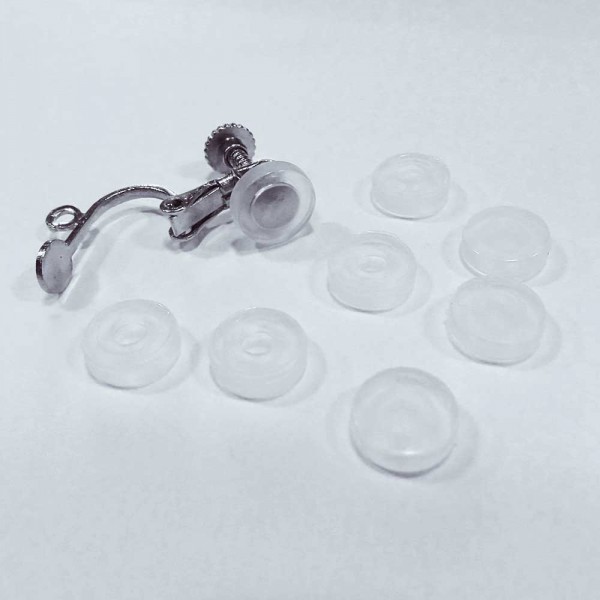 2x transparente Polster für Ohrclips 7x2mm - Schmuckzubehör - Leisure-Beads DIY