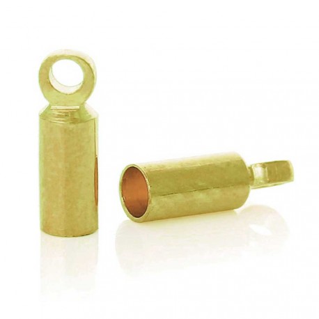 Leisure-Beads - 10x goldfarben Endkappe Innen 2,5mm 9x3mm Einklebkappe - Schmuckzubehör Endkappe