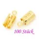 100x goldfarben Endkappe 12x5mm goldfarbene Lederbandklemmen Quetschröhrchen - Schmuckzubehör - Leisure-Beads DIY