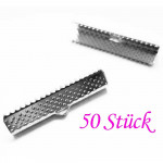 50x silberfarbene Bandklemme 30mm Bandverbinder - Schmuckzubehör