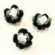 2x schwarz-weiße Rosen Perlen 20x11mm aus Polymer Clay - Polymer Clay Schmuckzubehör - Leisure-Beads DIY