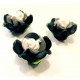 2x schwarz-weiße Rosen Perlen 20x11mm aus Polymer Clay - Polymer Clay Schmuckzubehör
