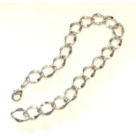 Leisure-Beads - Silberfarben Armband 15x13mm bis 26cm Bettelarmband Fusskettchen - Schmuckzubehör