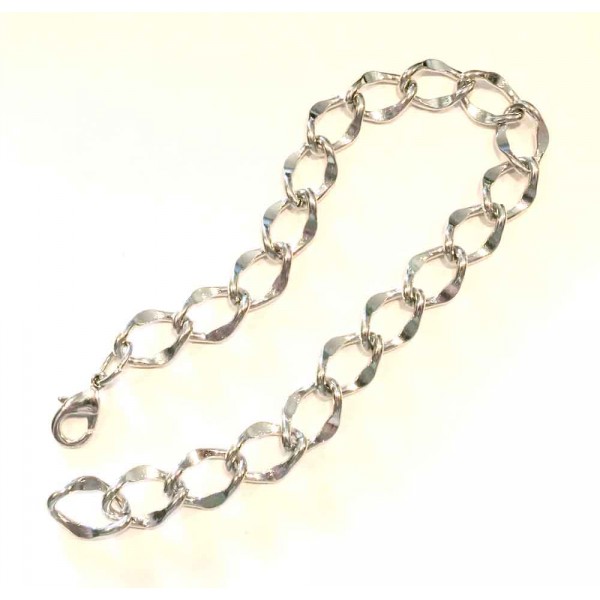 Silberfarben Armband 15x13mm bis 26cm Bettelarmband Fusskettchen - Schmuckzubehör - Leisure-Beads DIY