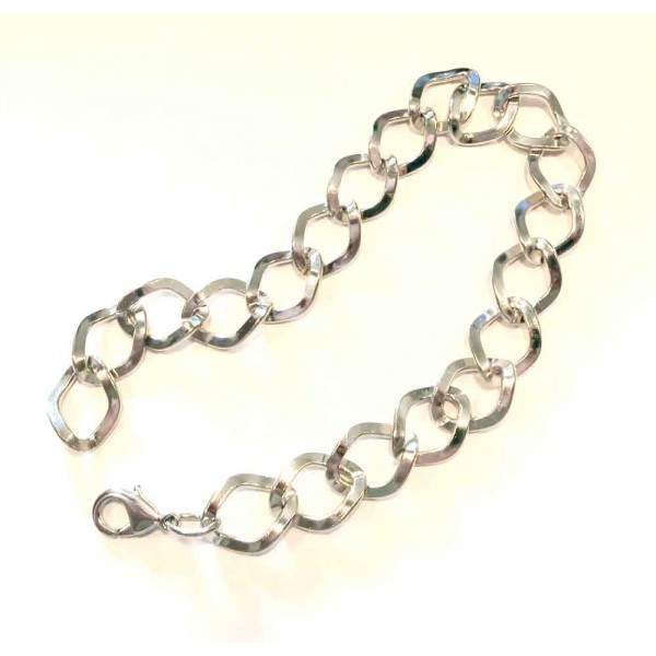 Silberfarben Armband 16x11mm bis 25cm Bettelarmband Fusskettchen - Schmuckzubehör - Leisure-Beads DIY