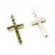 1x grüner Kreuz Strass Anhänger 24x11mm - Schmuckzubehör