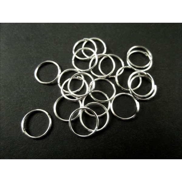 20x Biegering hellsilberfarben 10mm x 0,78mm runde Binderinge - Schmuckzubehör Biegering