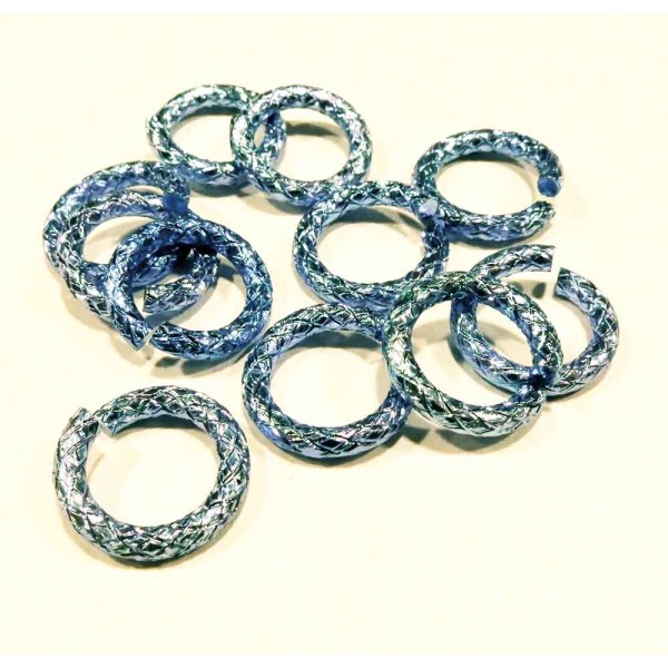 5x blauer Biegering 12mm x 2mm Aluminium Ringe - Schmuckzubehör Biegering - Leisure-Beads DIY