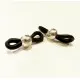 2x schwarz hellsilberfarbene Kugel Brillenketten Verbinder - Schmuckzubehör - Leisure-Beads DIY