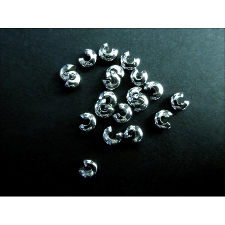 Leisure-Beads - 20 silberfarben Kaschierperlen 3x4mm Cover Crimp Perlen - Schmuckzubehör
