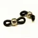 2x schwarz silberfarbene Kugel Brillenketten Verbinder - Schmuckzubehör - Leisure-Beads DIY