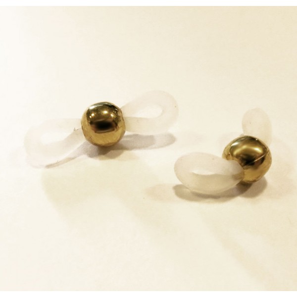 2x weiß goldfarbene Kugel Brillenketten Verbinder - Schmuckzubehör - Leisure-Beads DIY