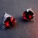 2 Stück / 1 Paar rote Strass Ohrstecker mit Öse Strassstein Durchmesser ca. 8mm - Schmuckzubehör zum Ohrringe selbermachen