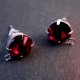 2 Stück dunkelrote Strass Ohrstecker mit Öse 18x11x8mm Strassstein - Schmuckzubehör Ohrringe basteln