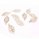 1x rosegoldfarben Anhänger Blatt 27x13x2mm rosegoldfarben Schmuckanhänger - rose goldfarben Schmuckzubehör