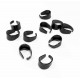 5x schwarze Collierschlaufe 8x6x4mm Anhängerhaken - Schmuckzubehör