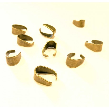 Leisure-Beads - 5x bronzefarben Collierschlaufe 8x6x4mm Anhängerhaken - Schmuckzubehör
