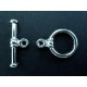 2x Knebelverschluss Ringteil 10mm Toggle silberfarben - Schmuckzubehör
