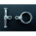 2x Knebelverschluss Ringteil 11mm silberfarben - Schmuckzubehör Schmuckverschluss