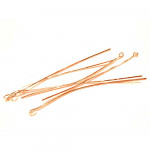 10 rosegoldfarbene Kettelstifte 80mm - Schmuckzubehör