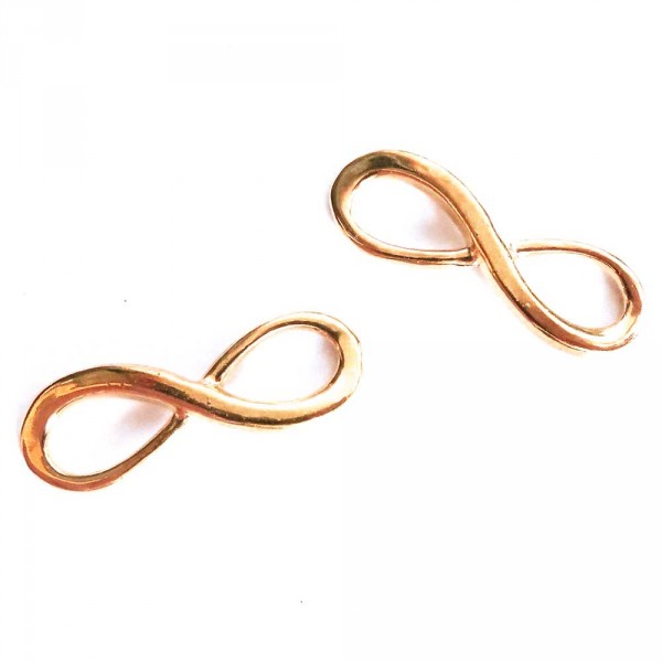 1x rosegoldfarben Infinity 23,5x8,5mm Unendlichkeitszeichen - Schmuckzubehör - Leisure-Beads DIY