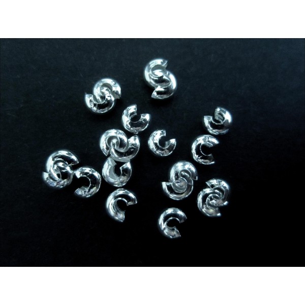 20 silberfarben Kaschierperlen 2,5x3mm Cover Crimp Perlen - Schmuckzubehör - Leisure-Beads DIY