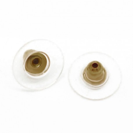 Leisure-Beads - 10x bronzefarben Ohrstopper 6x11mm für Ohrstecker und transparent - Schmuckzubehör Ohrringe