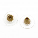 10x bronzefarben Ohrstopper 6x11mm für Ohrstecker und transparent - Schmuckzubehör Ohrringe