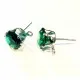2 Stück grüne Strass Ohrstecker mit Öse Strassstein 8mm - Schmuckzubehör Ohrringe - Leisure-Beads DIY