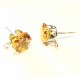 2 Stück gelbe Strass Ohrstecker mit Öse Strassstein 8mm - Schmuckzubehör Ohrringe