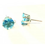 2x türkis Strass Ohrstecker mit Öse 12x12x8mm - Schmuckzubehör Ohrringe basteln