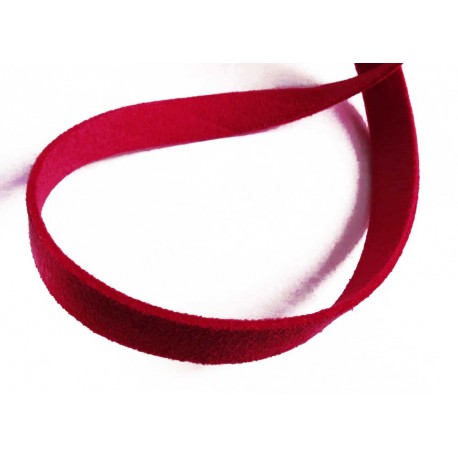 Leisure-Beads - 1m dunkelrotes Kunstlederband 10mm x 1mm Schmuckband in Wildlederoptik - Schmuckzubehör Lederband