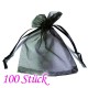 100x schwarzes Organzasäckchen 10x15cm schwarzer Organzabeutel - Schmuckzubehör Schmuckverpackung