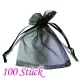 100x schwarzes Organzasäckchen 10x15cm schwarzer Organzabeutel - Schmuckzubehör Schmuckverpackung - Leisure-Beads DIY