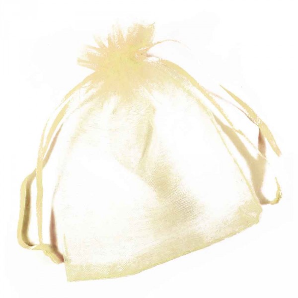 1x champagner Organzasäckchen 15x10cm - Schmuckzubehör Schmuckverpackung - Leisure-Beads DIY