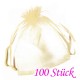 100x champagner Organzasäckchen 15x10cm - Schmuckzubehör Schmuckverpackung