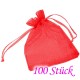 100x rot Organzasäckchen 10x15cm roter Organzabeutel - Schmuckzubehör Schmuckverpackung