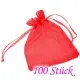 100x rot Organzasäckchen 10x15cm roter Organzabeutel - Schmuckzubehör Schmuckverpackung - Leisure-Beads DIY
