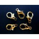 5x großer Karabinerhaken goldfarben glatt 14mm - Schmuckzubehör