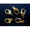 5x goldfarben Karabinerhaken 14mm Schmuckverschluss - Schmuckzubehör