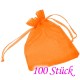 100x orange Organzasäckchen 10x15cm - Schmuckzubehör Schmuckverpackung