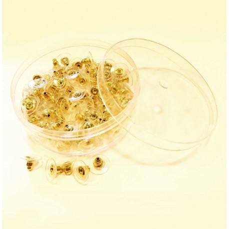 Leisure-Beads - 100x goldfarbene Ohrstopper 11x6mm in Box für Ohrstecker - Schmuckzubehör Ohrringe