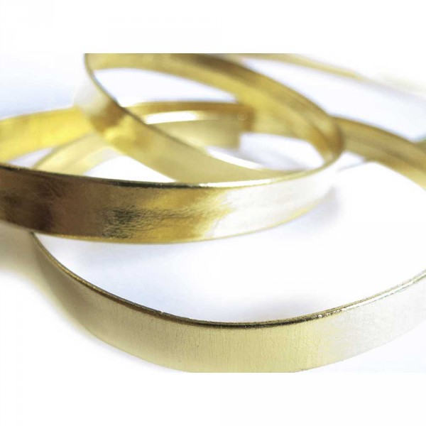 1m synthetisches goldfarben Lederband 10mm x 1mm Kunstlederband - Schmuckzubehör
