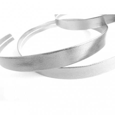 Leisure-Beads - 1m hellsilberfarben PU-Lederband 10mm x 1mm Kunstlederband - Schmuckzubehör